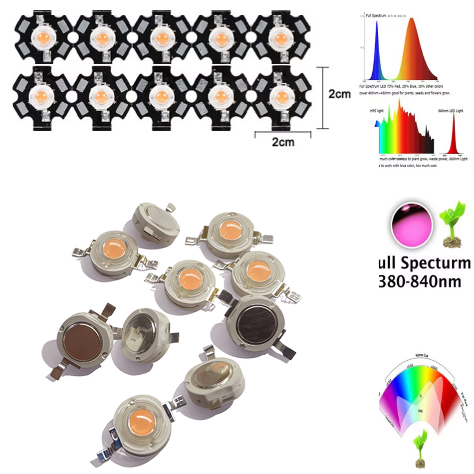 Aquarium Plant Seeds - 1W 3W 5W LED-lampjes groeilicht chip